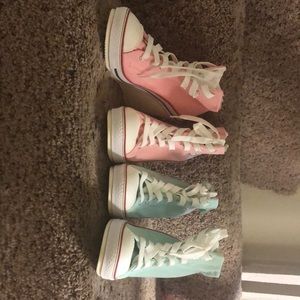 Green & pink wedge converse. Green is available